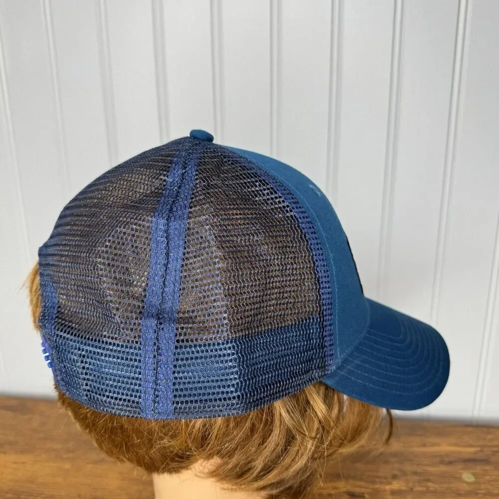 Patagonia Blue Logo Trucker Hat Snapback Navy Mesh Baseball Cap Super Nice